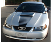 1999-04 Mustang GT Reverse Fade Hood Stripe Kit with Scoop Blackout